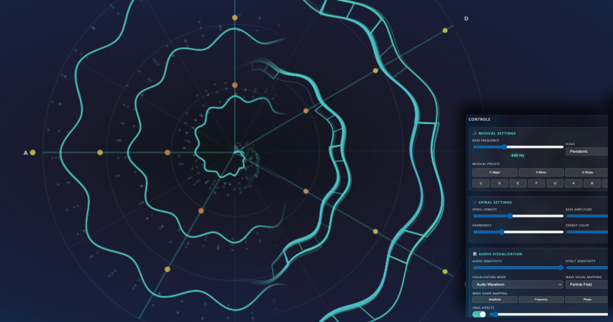 An interactive rhythmic geometry experiment app screenshot