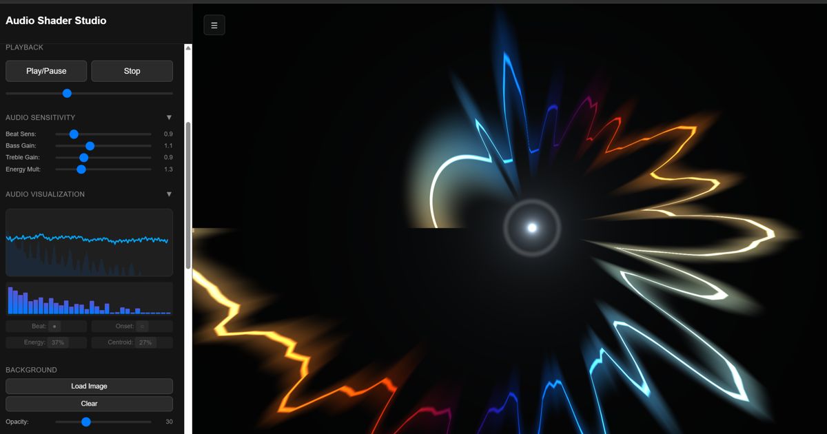 An interactive rhythmic geometry experiment app screenshot