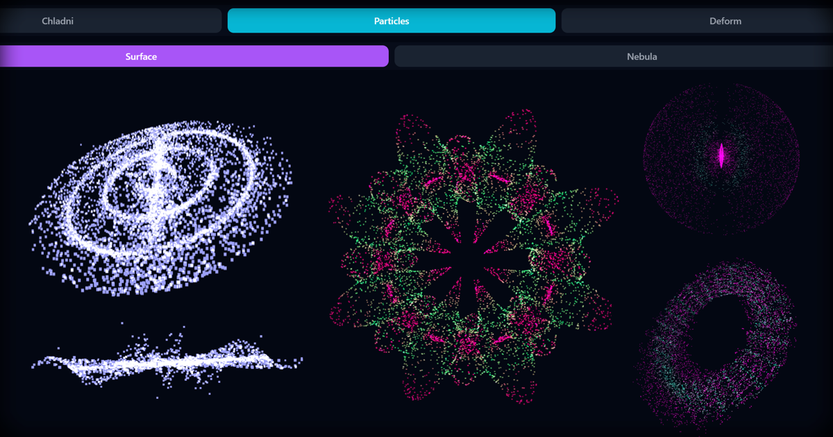 An interactive rhythmic geometry experiment app screenshot