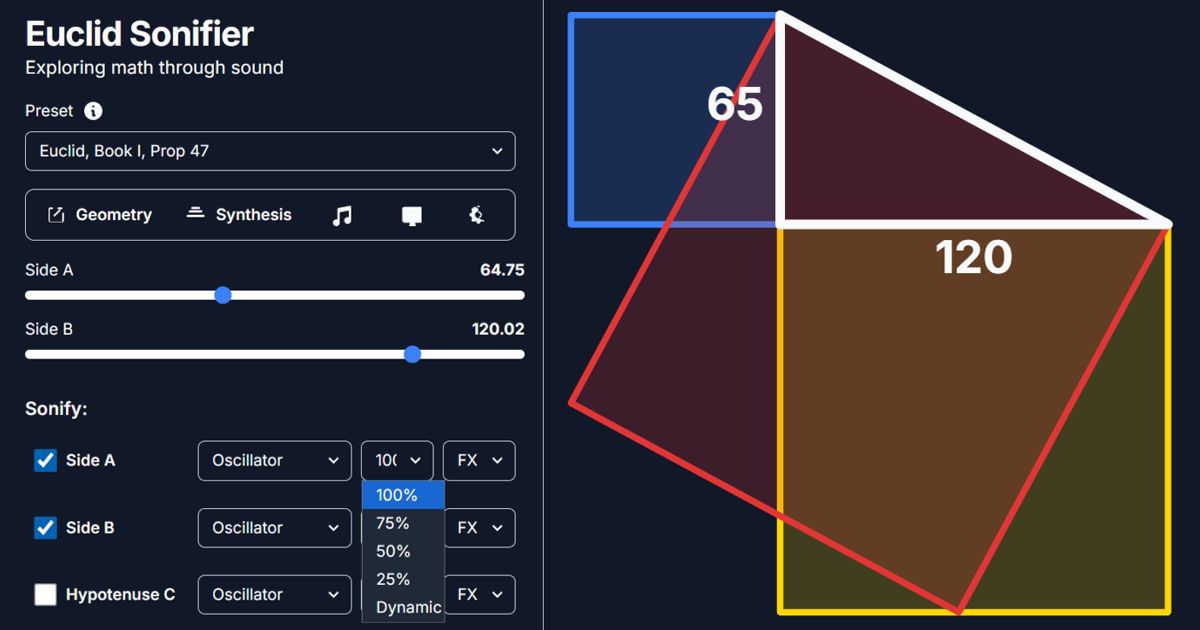 An interactive rhythmic geometry experiment app screenshot
