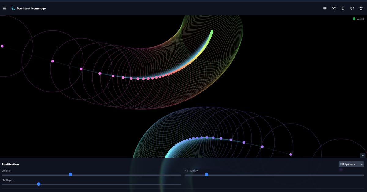 An interactive rhythmic geometry experiment app screenshot